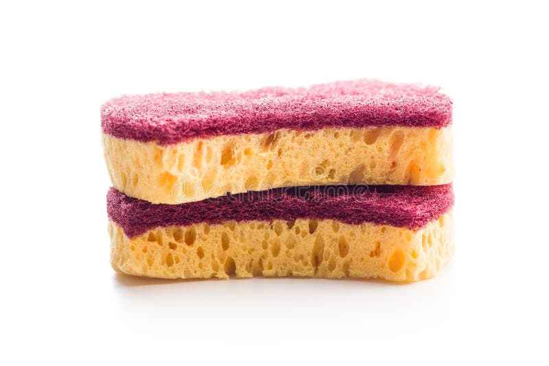 Sponges for washing dishes isolated on white background stock photos