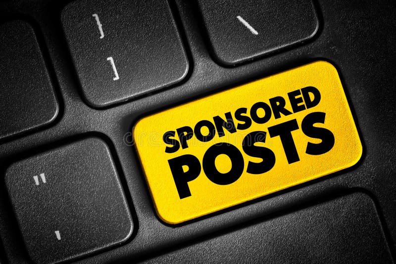 Sponsored Posts - post to any community-driven notification-oriented website, text concept button on keyboard royalty free stock photography