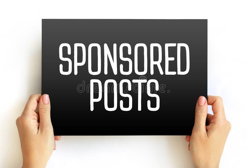 Sponsored Posts - post to any community-driven notification-oriented website, text concept on card stock photography