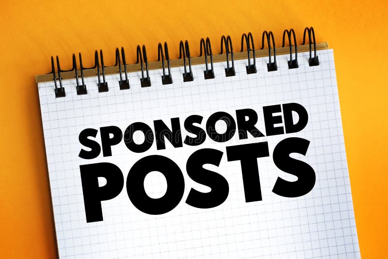 Sponsored Posts - post to any community-driven notification-oriented website, text concept on notepad royalty free stock photos