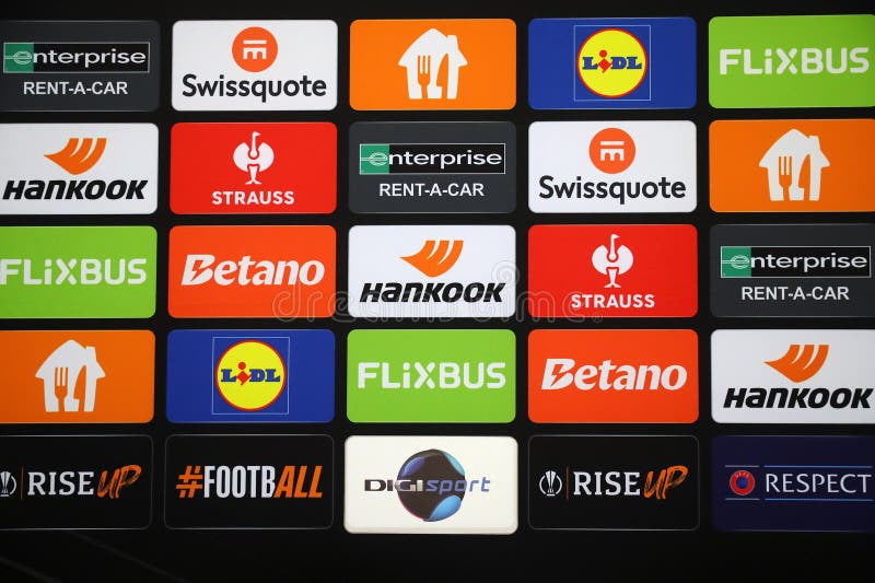 Sponsorer från uefa europa-ligan royaltyfri foto