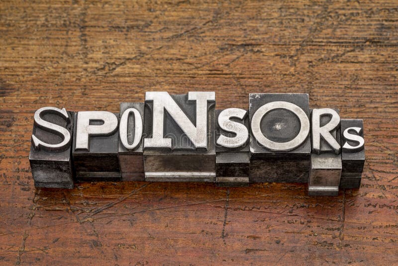 Sponsors Word In Metal Type Stock Image - Image of metal, supporter