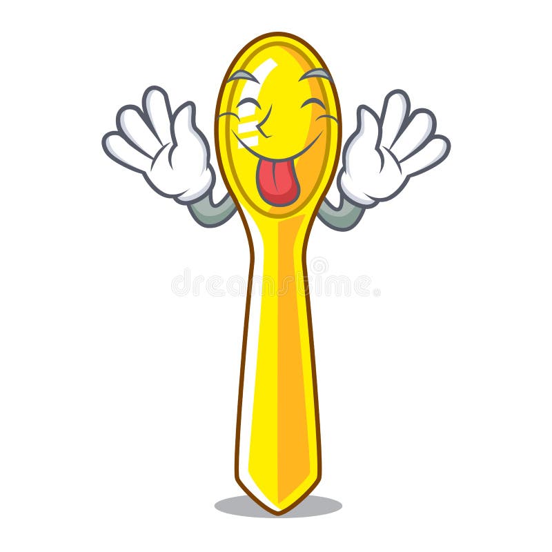 Sponta ut den plast- kökskeden som isoleras på maskot stock illustrationer Sponta ut den plast- kökskeden som isoleras på maskot stock illustrationer