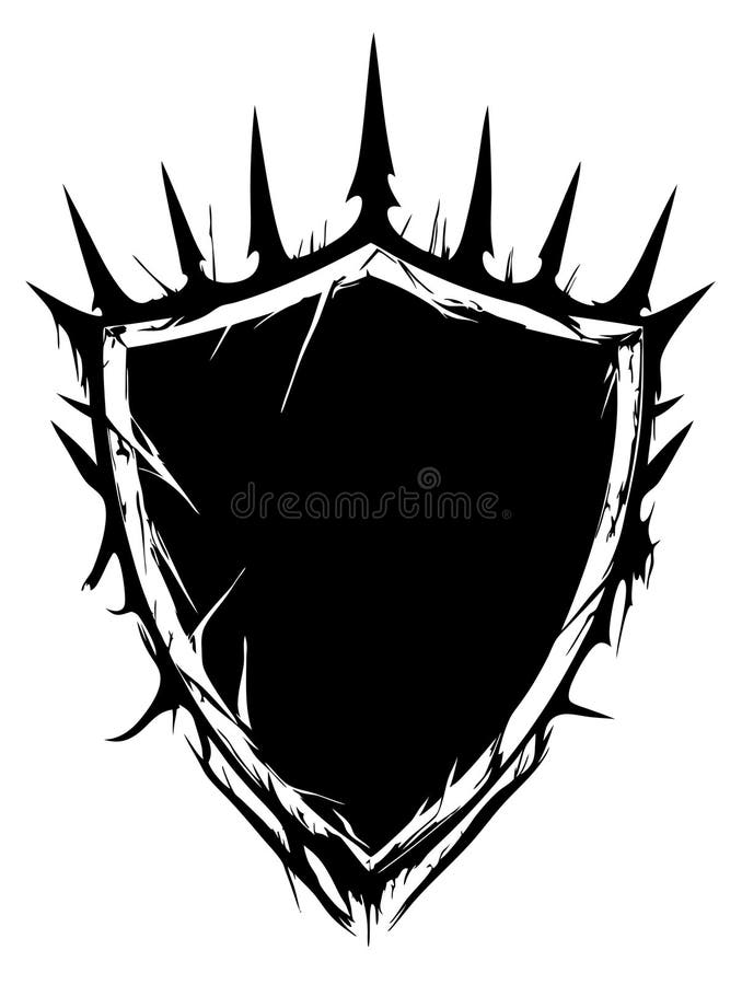 Spontärsköldsvektor för tatuering och emblem-användning stock illustrationer