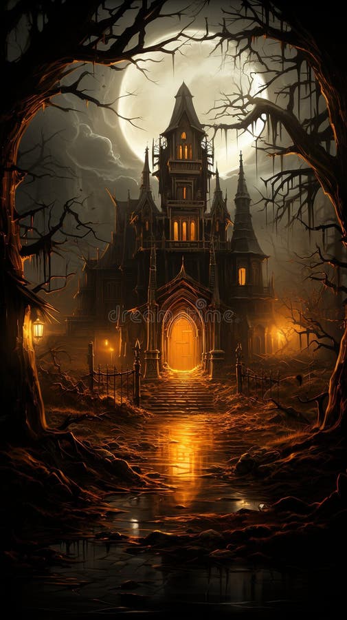 A spooky and atmospheric Halloween Illustration royalty free illustration