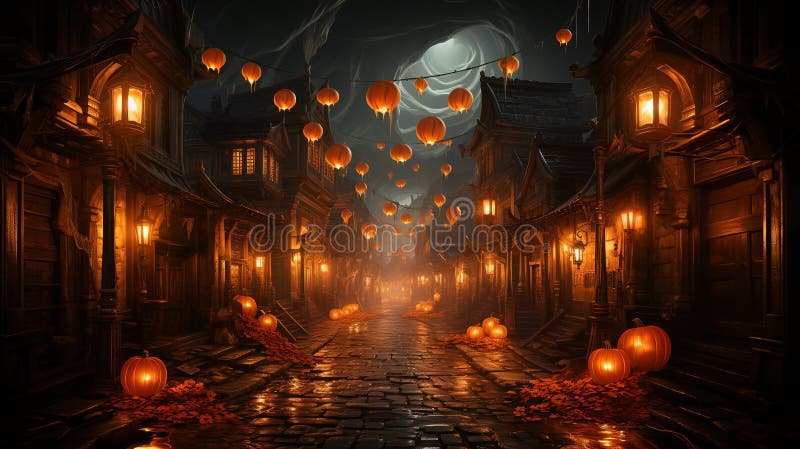A spooky and atmospheric Halloween Illustration royalty free illustration