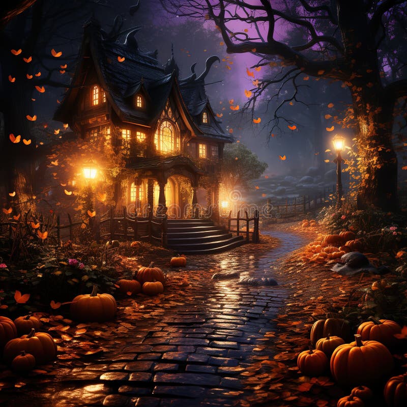 A spooky and atmospheric Halloween Illustration royalty free illustration