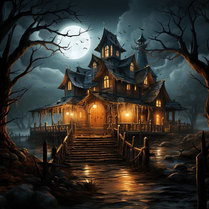 A spooky and atmospheric Halloween Illustration royalty free illustration