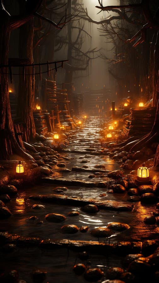 A spooky and atmospheric Halloween Illustration royalty free illustration