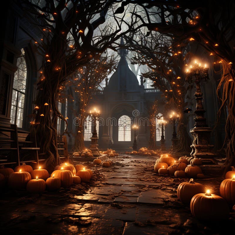 A spooky and atmospheric Halloween Illustration royalty free illustration