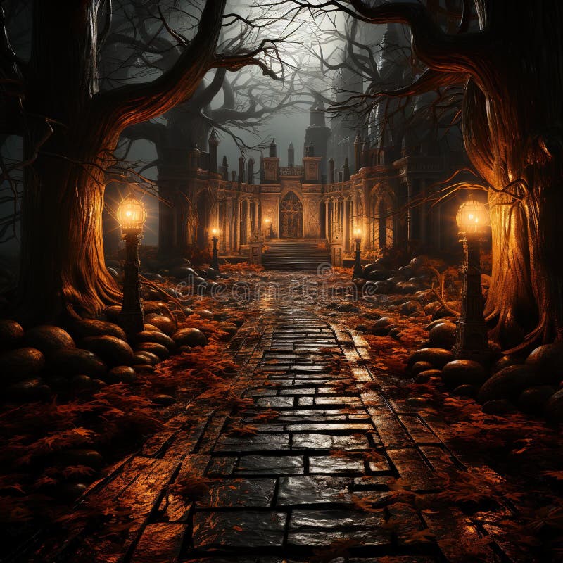A spooky and atmospheric Halloween Illustration royalty free illustration
