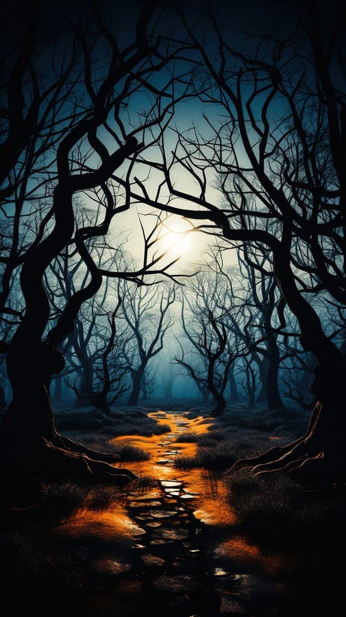 A spooky and atmospheric Halloween Illustration royalty free illustration