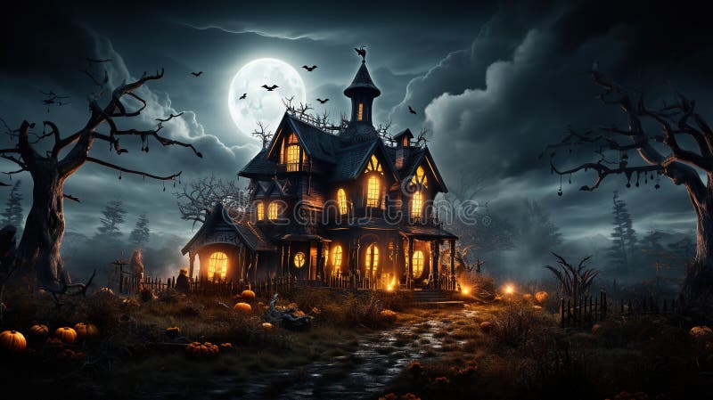A spooky and atmospheric Halloween Illustration royalty free illustration