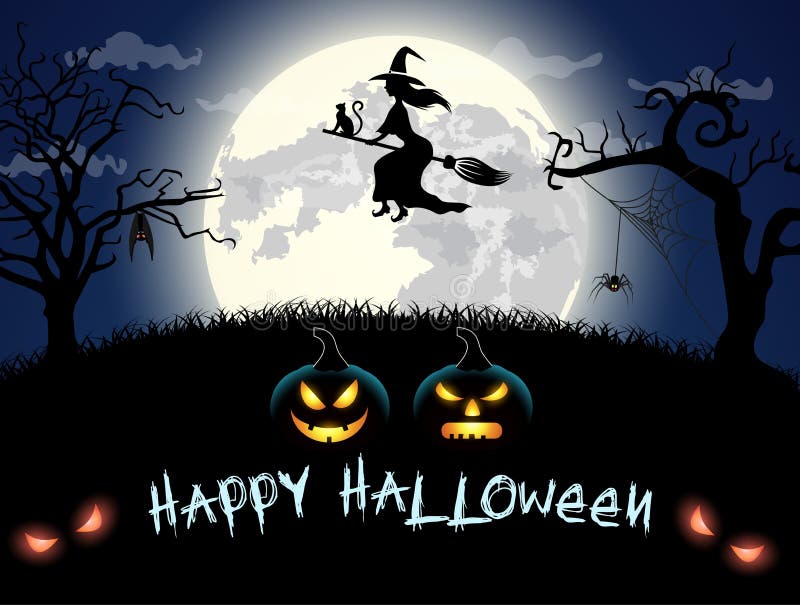 Spooky card for Halloween. stock vector. Illustration of celebration ...