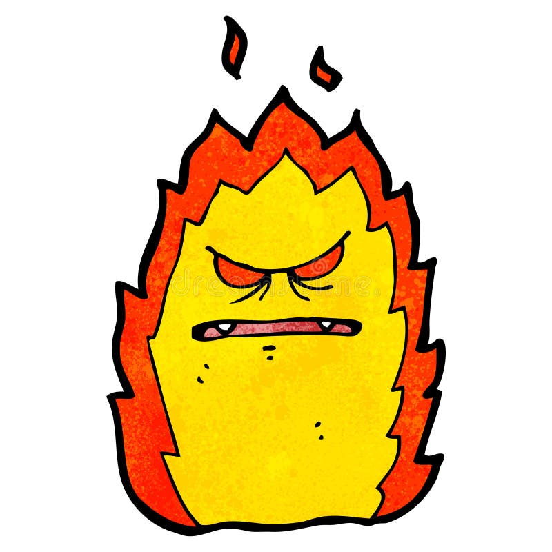 spooky flame monster cartoon