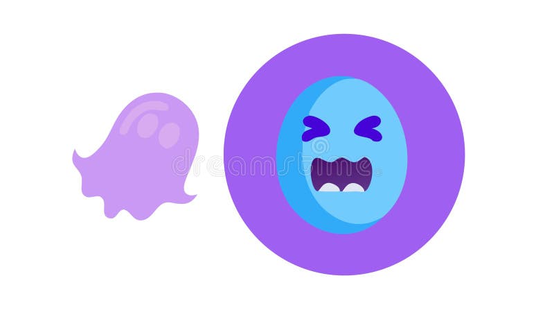 Spooky Ghost Icon with a Scared Face, Modern Flat Design, vector design Generative AI vector illustration