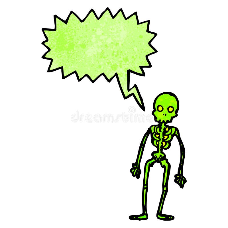 Spooky Green Skeleton Cartoon Stock Vector Illustration of crazy