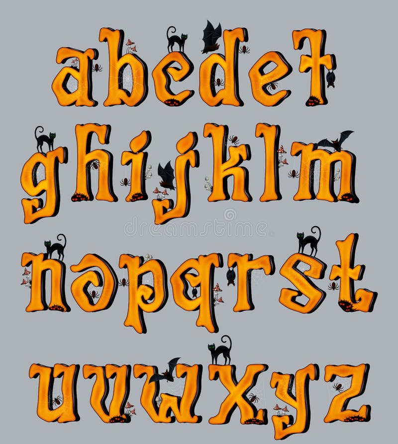 Download Spooky Halloween Font Uppercase Letters Stock Vector ...