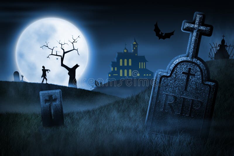 Spooky Halloween night royalty free illustration Spooky Halloween night royalty free illustration