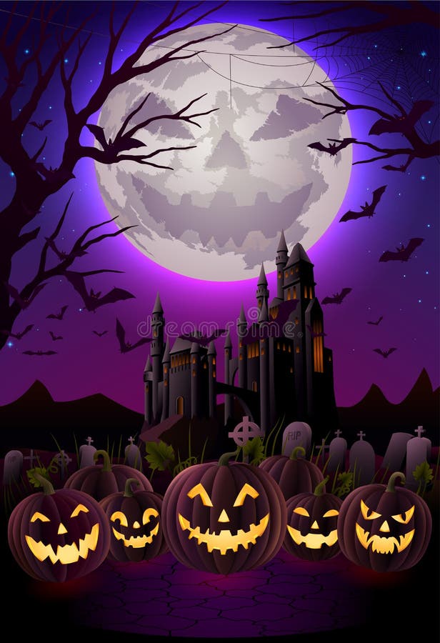 Spooky halloween night royalty free illustration