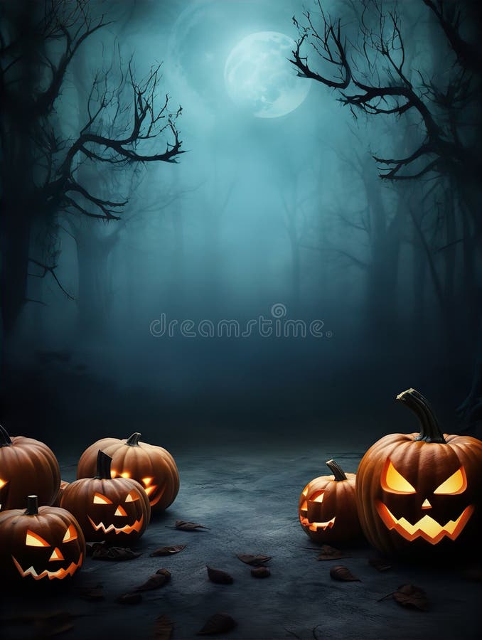 Spooky Halloween Night Blank Party Poster Background royalty free illustration