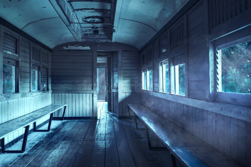 Spooky old wagon at night royalty free stock image Spooky old wagon at night royalty free stock image