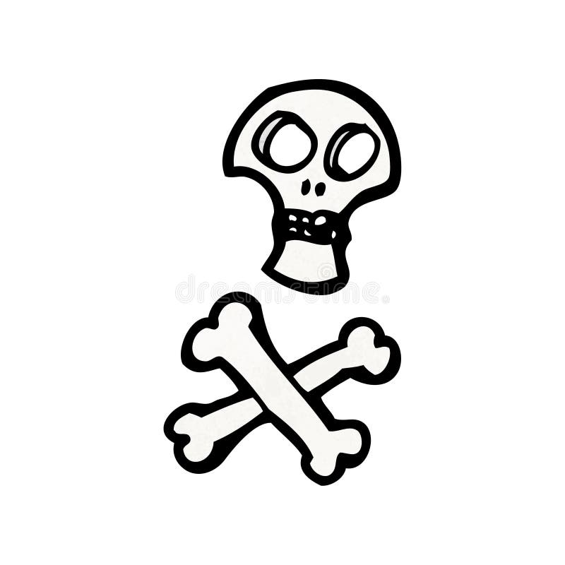 spooky skull and crossbones symbol cartoon