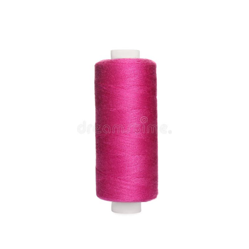 Spool of Bright Pink Sewing Thread Isolated on White Stock Photo Image of bright, background