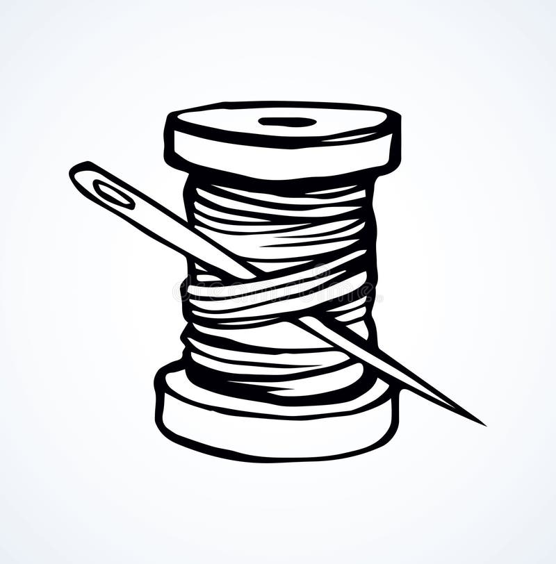 Spool of Thread. Vector Drawing Stock Vector - Illustration of ...