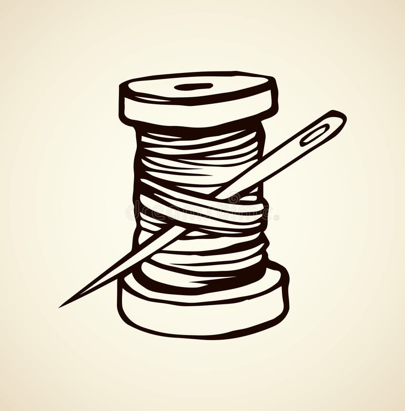 Spool of Thread. Vector Drawing Stock Vector - Illustration of item ...