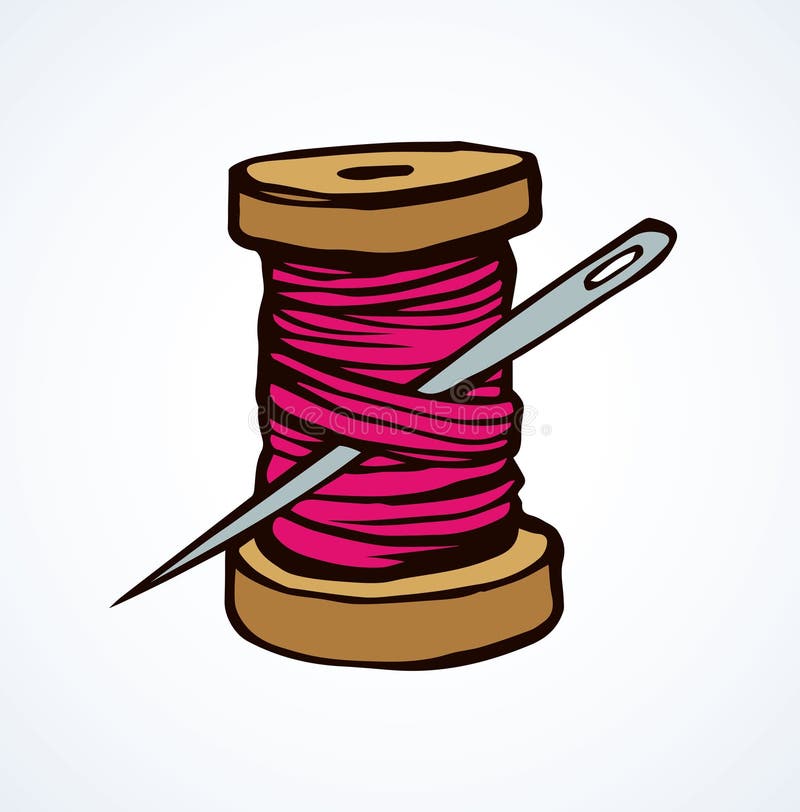 Spool of Thread. Vector Drawing Stock Vector - Illustration of ...