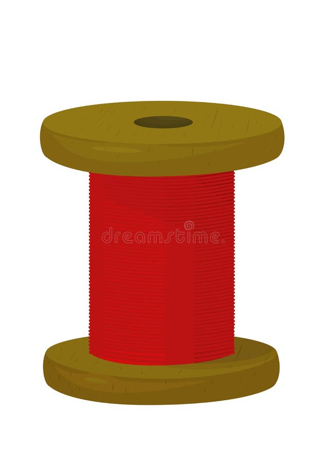 Spool of Red Thread for Sewing Cartoon Icon Stock Vector - Illustration of  repair, needle: 79695869