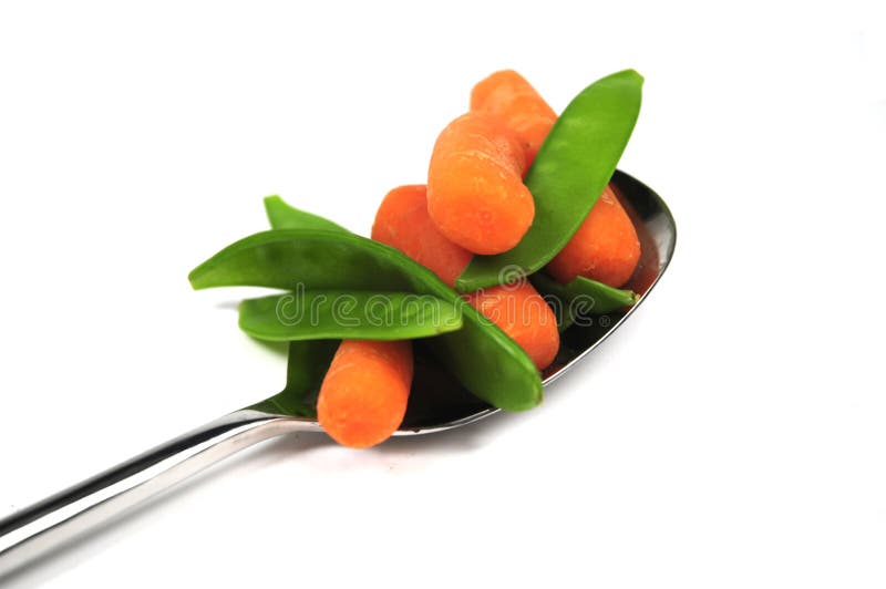 Spoon With Cooked Vegetables Stock Image Image of supper, meal 8640315