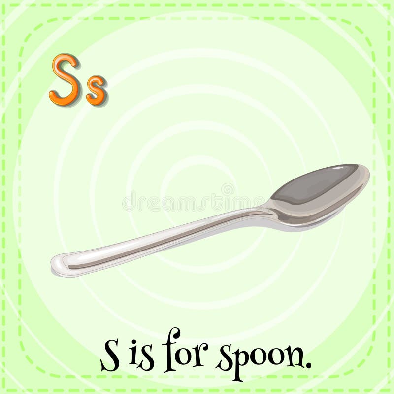 Spoon stock vector. Illustration of cartoon, alphabet 57298126