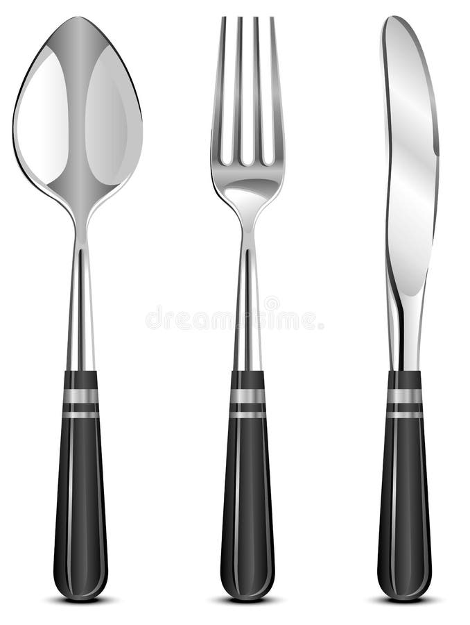 Spoon, fork and knife