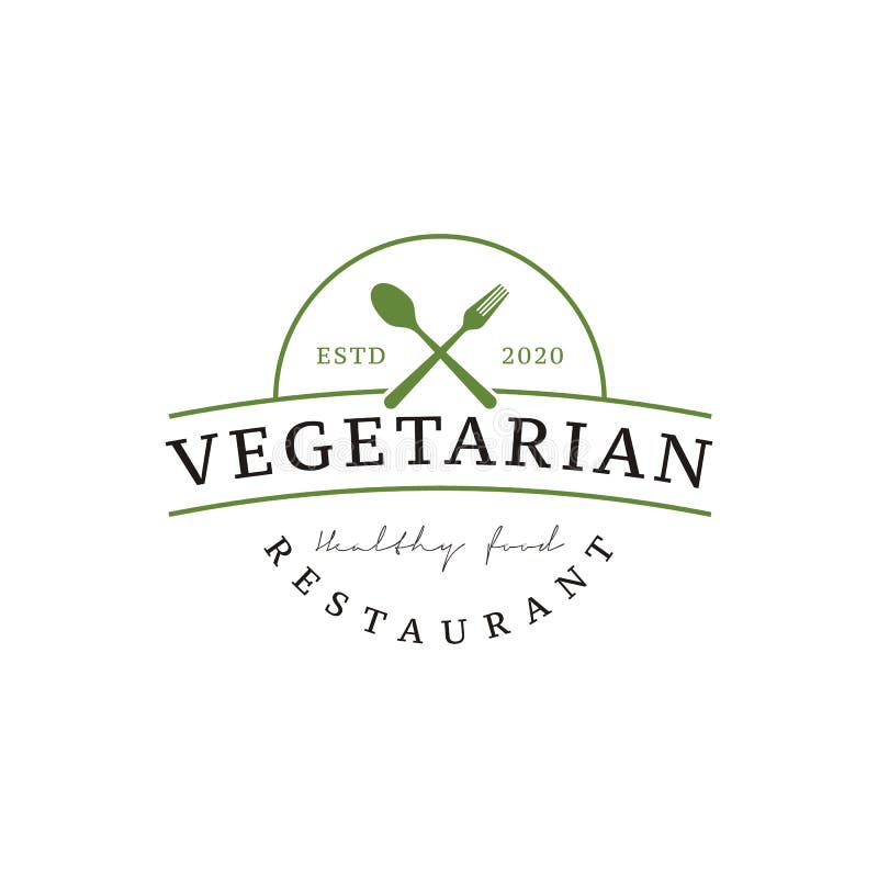 Spoon Fork Knife for Vegan Restaurant Bar Bistro Vintage Retro Logo ...
