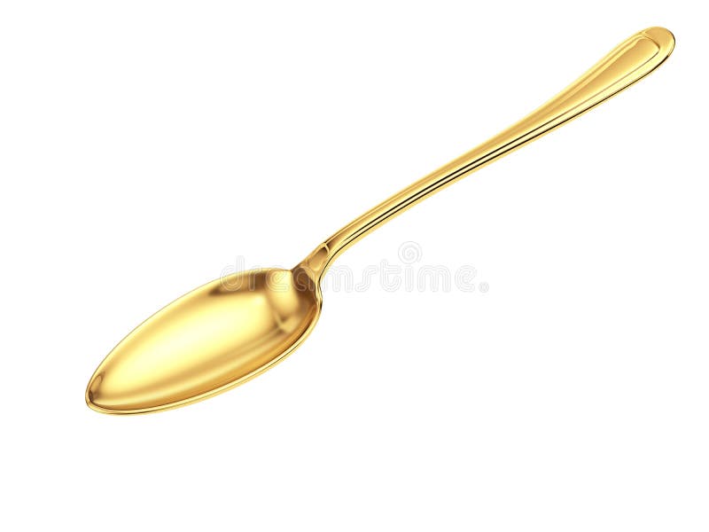 Spoon gold isolated