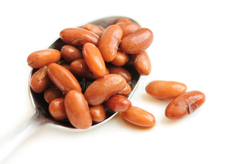 Spoon of Kidney Beans stock photo