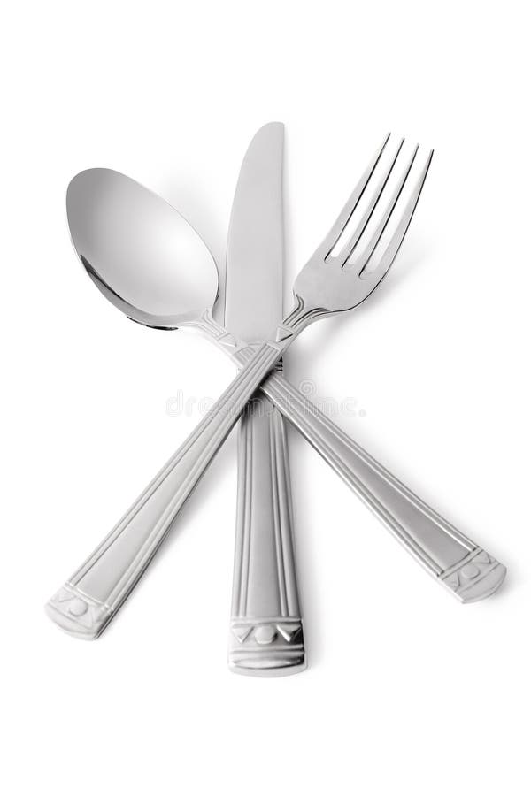 Spoon, knife, fork stock photo