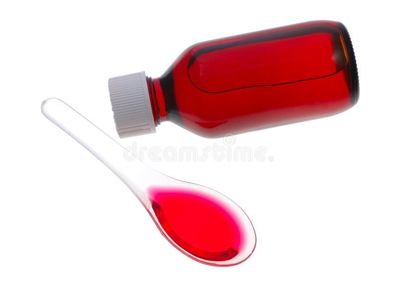 Spoon of Medicine and Bottle Stock Photo Image of illness, bottle