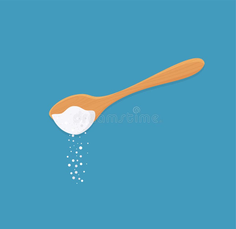 Spoon with Sugar Salt Icon. Teaspoon Side View Powder for Tea or Coffee