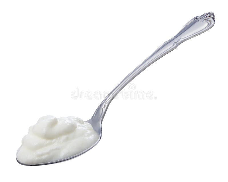 Spoonful of Yogurt with clipping path