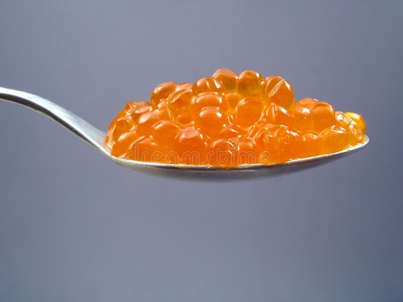 Spoonful семг икры стоковые изображения rf