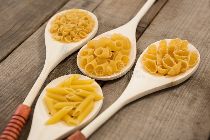 Spoons Filled with Varieties of Pasta Stock Image Image of lunch