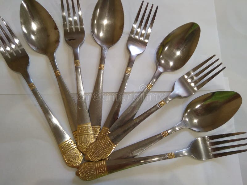 Spoons And Forks, A Set For Eating Stock Image Image of eating, forks