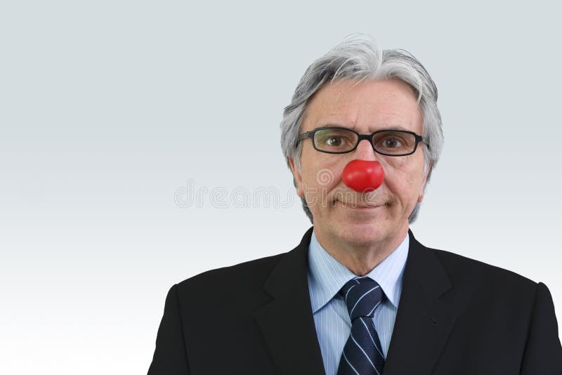 Businessman with a red nose. Businessman with a red nose