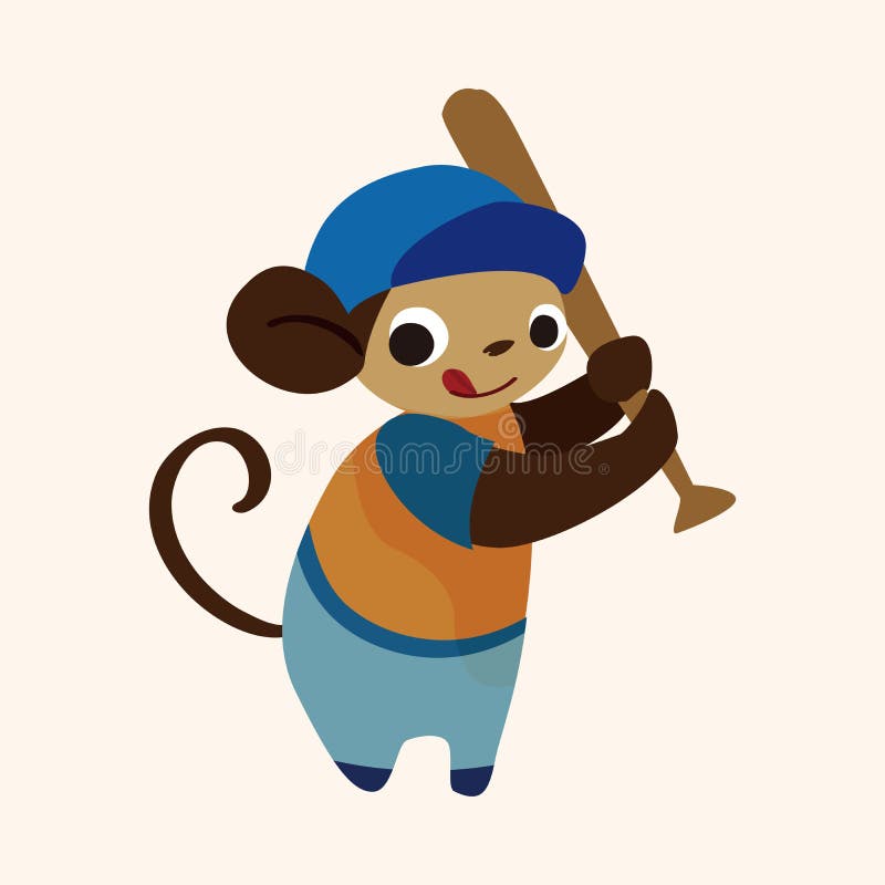 Sport animal monkey cartoon elements vector vector illustration