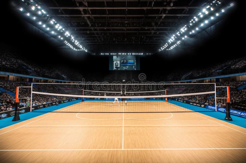 Sport Arena Interior and Professional Volleyball Court , Generated AI ...
