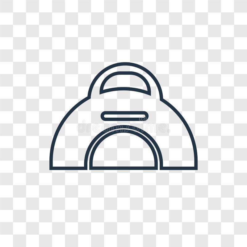 Sport Bag Concept Vector Linear Icon Isolated on Transparent Background