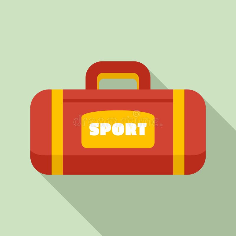 Sport bag icon, flat style stock vector. Illustration of duffle 148359283